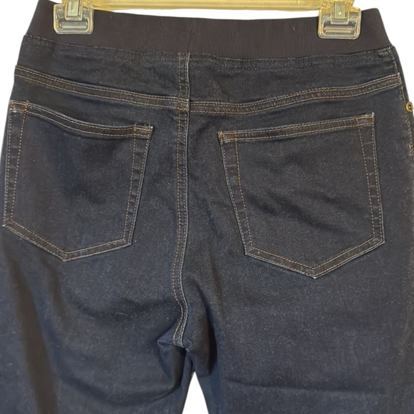 🌹 BOSTON PROPER ELASTIC BAND WAIST BOOT DARK WASH  JEANS - Picture 5 of 7